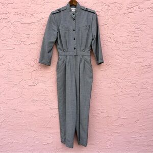 Vintage Betty Hanson Jumpsuit Houndstooth Wool Women’s Size 10